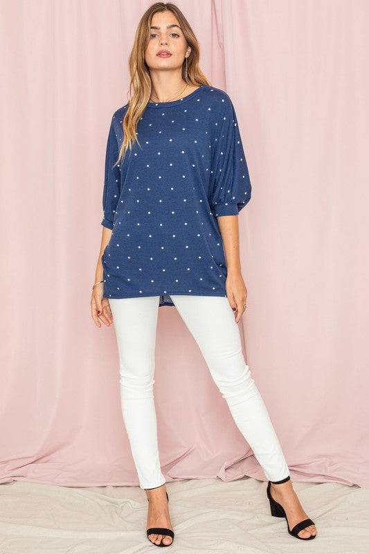 Polka Dot Dolman Tunic