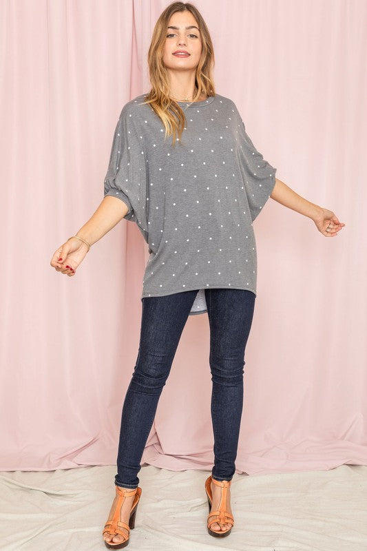 Polka Dot Dolman Tunic