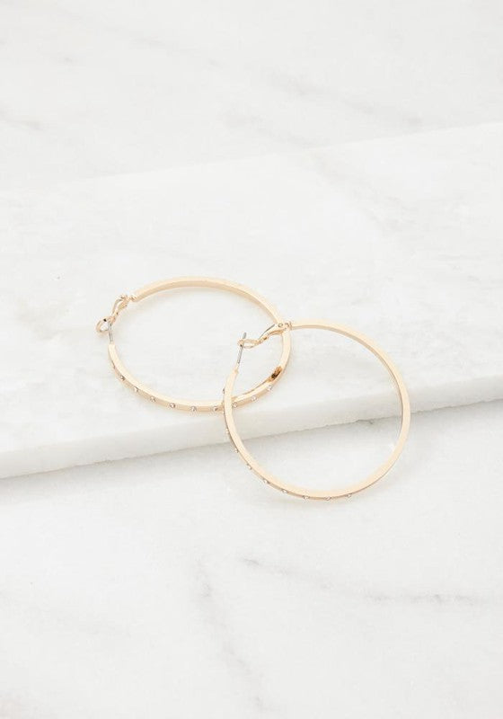 LUXURY RHINESTONE HOOP EARINGS