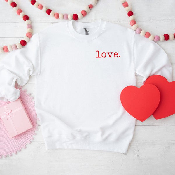 Embroidered Love Typewriter Graphic Sweatshirt