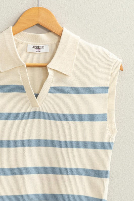 Striped Polo Vest