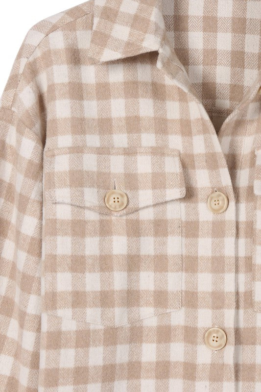 Checkered Pattern Long Sleeve Jacket