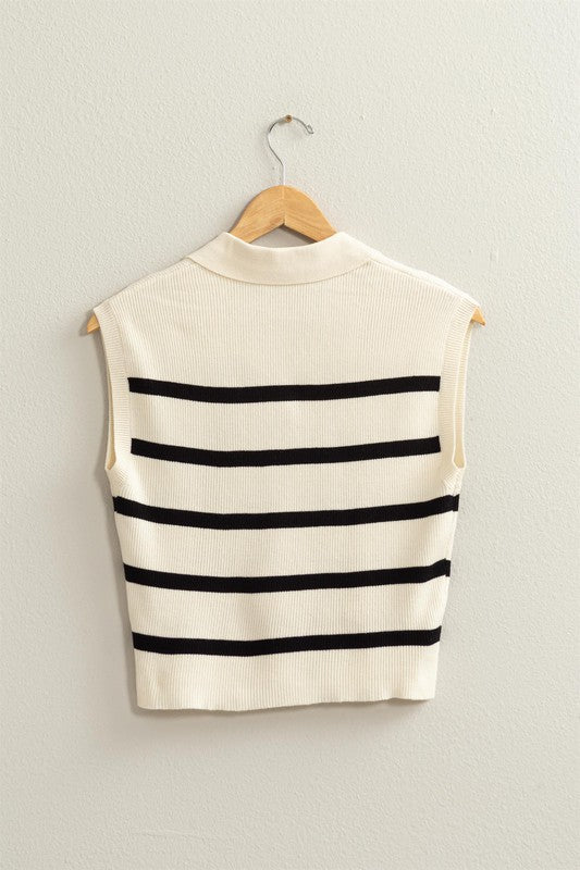 Striped Polo Vest